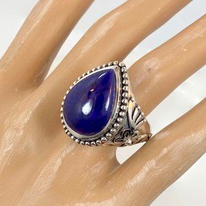 Lapis Ring, Blue, India, Sterling Silver, Designer, DP, Vintage, Douglas Paul